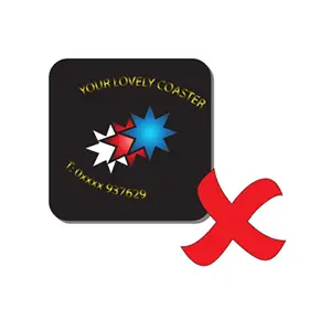 Coaster design with colour gradients in several elements, therefore not spot colours