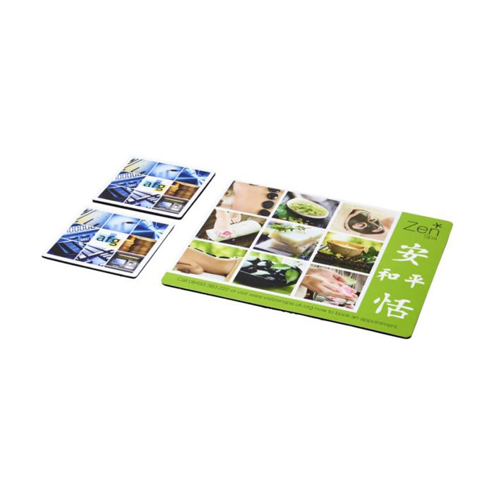 Q-Mat Mouse Mat Set - Rectangular Mouse Mat & Square Coasters